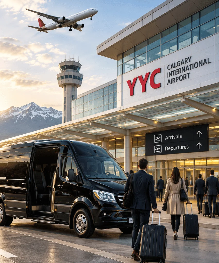 Calgary Airport Transportation Services Go Calgary Shuttles provides airport transportation for groups traveling to or from Calgary International Airport (YYC). Transportation can be arranged around your travel date, flight details, passenger count, pickup location, destination, and trip requirements. Calgary Airport Pickup Arriving at YYC? Provide your flight number, arrival details, passenger count, and destination when requesting a quote. Your airport pickup can be coordinated around your scheduled arrival and the needs of your group. Calgary Airport Drop-Off Flying out of Calgary? Provide your pickup location, flight information, travel date, passenger count, and destination. Your airport transportation can then be planned around your departure schedule. Group & Private Airport Transportation Traveling with a group? Go Calgary Shuttles can arrange group or private airport transportation based on your passenger count, travel details, destination, and vehicle requirements. Private transportation provides your group with a dedicated vehicle for the scheduled airport trip. Need transportation to or from YYC? Get a Quote.